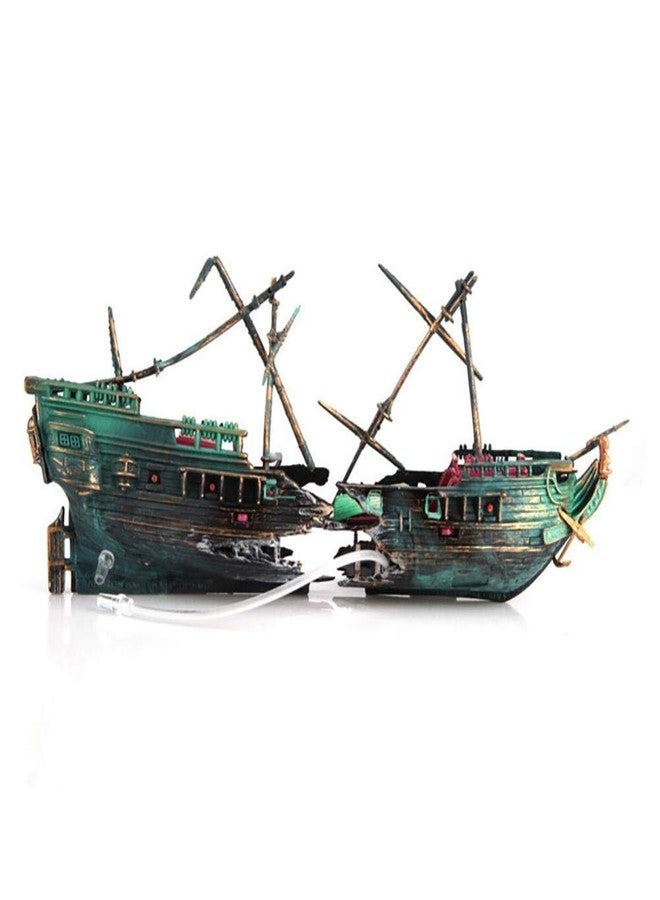 Srliya Aquarium Ornaments Ship 27 * 11 * 13 Aquarium Shipwreck Decorations Set - Image 2